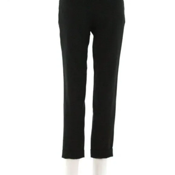 MOSCHINO Black Woven Cuffed Pants Size 6
